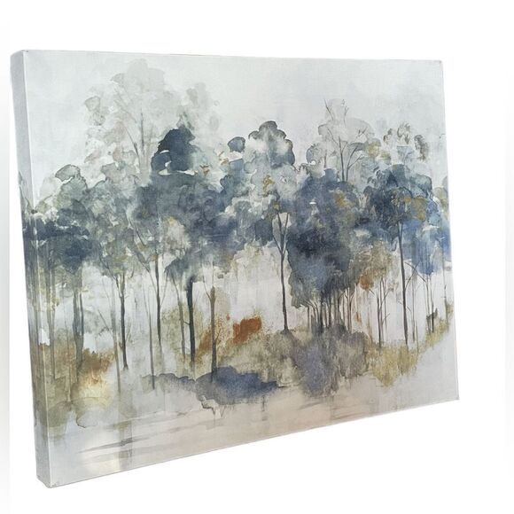 Maya Woods “Autumn Indigo” Landscape Wall Art Print on Classic Canvas - Picture 7 of 16